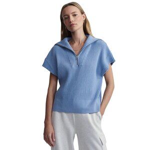 NWOT Varley Rory Half Zip Soft Knit Sweater Size M/L Preppy Tennis core Old Mone